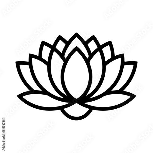 Lotus flower vector illustration isolated on transparent background