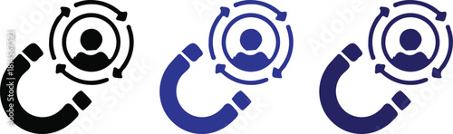 manet three user icon set vector logo design art 