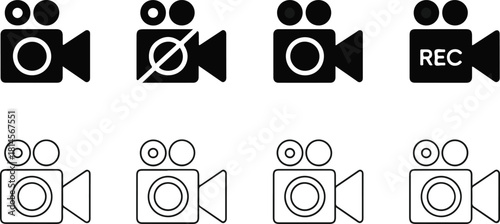 Video camera icon set