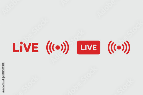 Live stream icon set