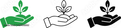 Sprout in hand icon