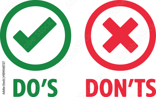 Do's and don'ts: checkmark and cross mark icons