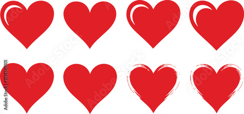 Heart icons collection set