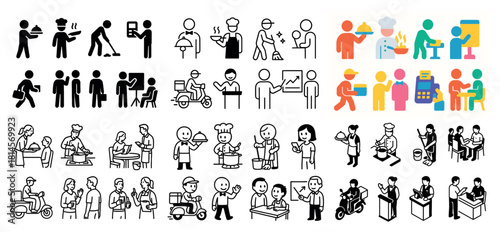 Diverse people working in various occupations