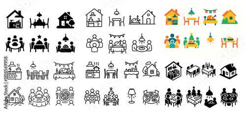 Dining and cooking icons collection