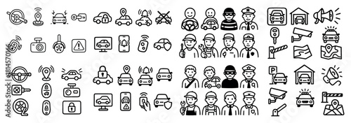Traffic and security icons collection