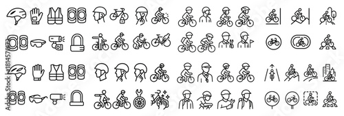 Bicycle safety icons collection