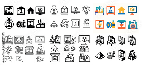Diverse icon set for science and technology concepts