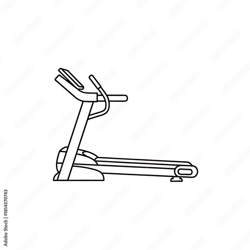 Obraz premium Vector Outline Treadmill Icon, Fitness Gym Exercise Equipment on Transparent Background
