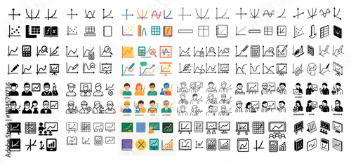 Diverse business icons collection for presentations
