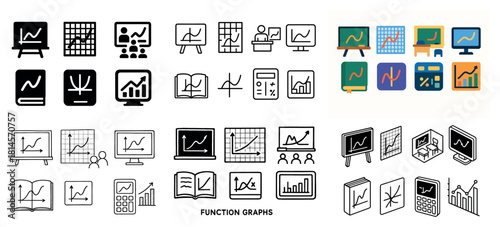 Graphs and charts icons collection