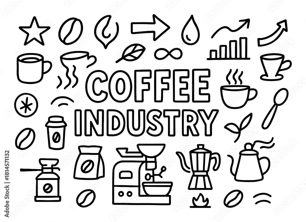 Fototapeta premium Coffee Industry Icons