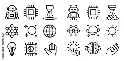 Nanotechnology Icon Grid