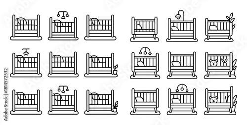 Minimalist Baby Cribs Icons