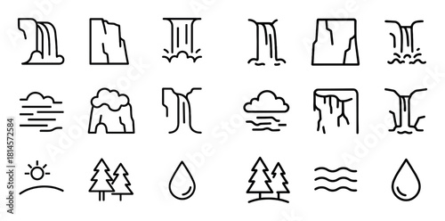 Minimalist Waterfall Icons