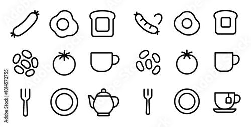 Minimalist Breakfast Icons