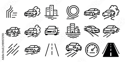 Car Drifting Icons