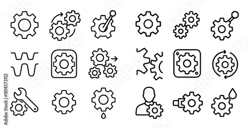 Minimalist Gear Icons