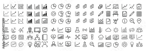 Business and science icon set collection