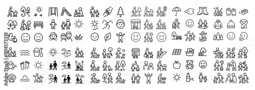 Outdoor activities icon set collection