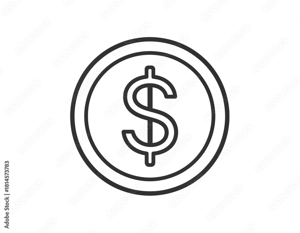 Obraz premium Dollar symbol icon with transparent background