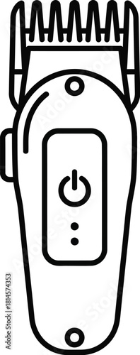 Electric hair clipper grooming tool for cutting and trimming hair vector illustration icons, silhouette 