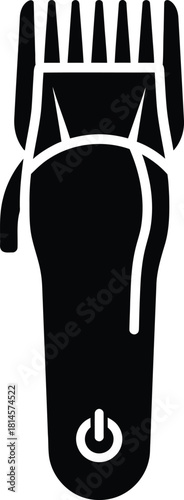 Electric hair clipper grooming tool for cutting and trimming hair vector illustration icons, silhouette 
