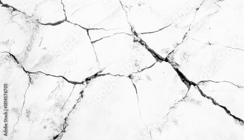 Abstract white cracked texture background. Crack texture lines isolated on a white background. Cracked surface with white space in raw style.