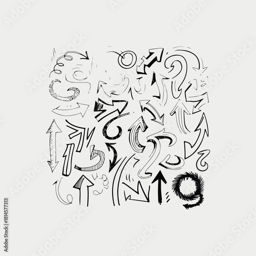 Hand drawn vector illustration of abstract human face and head