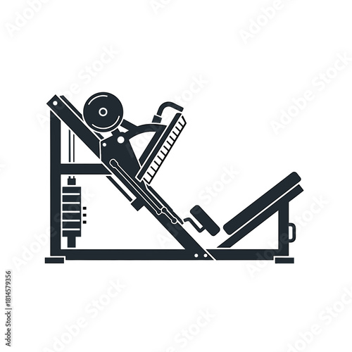 Leg Press Machine Vector Icon, Gym Equipment for Strength Training, Fitness Workout Device on transparent background