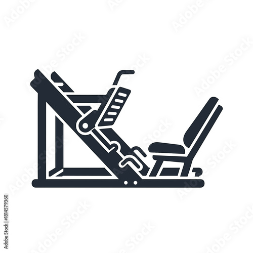 Vector Leg Press Machine Icon for Gym and Fitness Workouts on Transparent Background