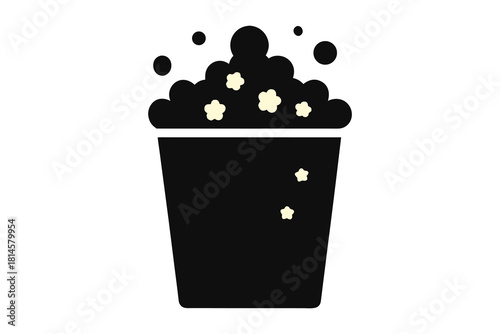 Popcorn bucket icon design minimal style vector illustration concept