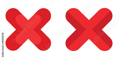 Two red X marks graphic design element error symbol illustration