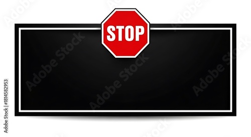 Blackboard with Stop Sign - A Visual Metaphor for Halting Progress.
