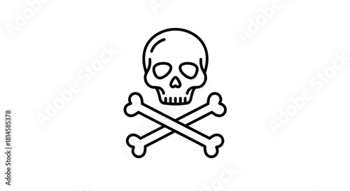 Symbol of danger skull and crossbones icon representing poison, death, or a pirate flag