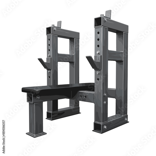 Weight bench workout gym equipment design on transparent background