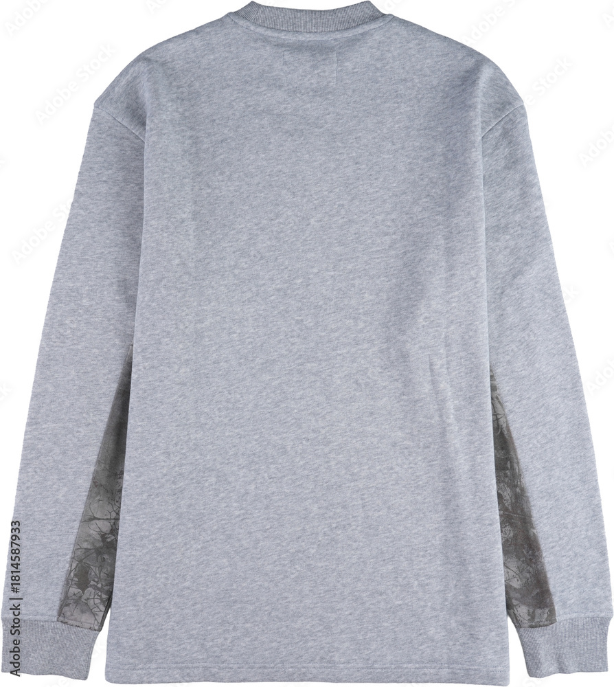 Fototapeta premium Plain grey long sleeve t shirt isolated on transparent background