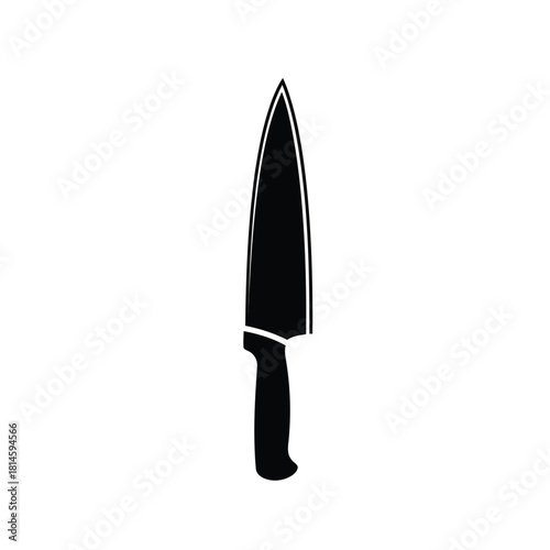 Black silhouette icon of a chef knife