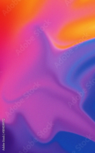 An abstract grainy gradient composition of swirling colors blending from vibrant pinks and purples into a rich deep and calming blue hue