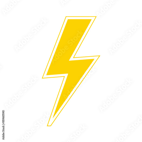 Bright yellow stylized lightning bolt icon with a thin white outline, symbolizing speed, power, or electricity.
