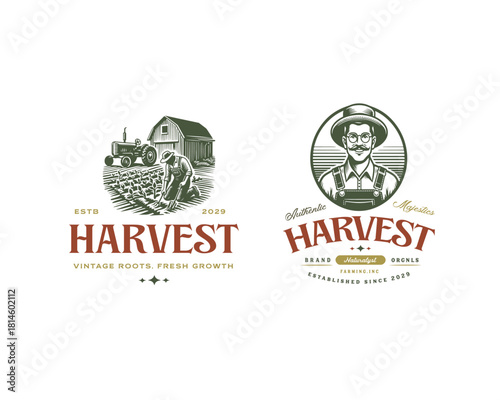  farmer with village gardening logo