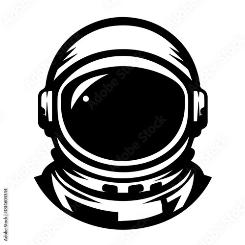 balck and white vector silhouette of astraunet on white background