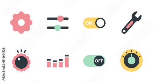 Modern flat design set of ui elements for application and web development