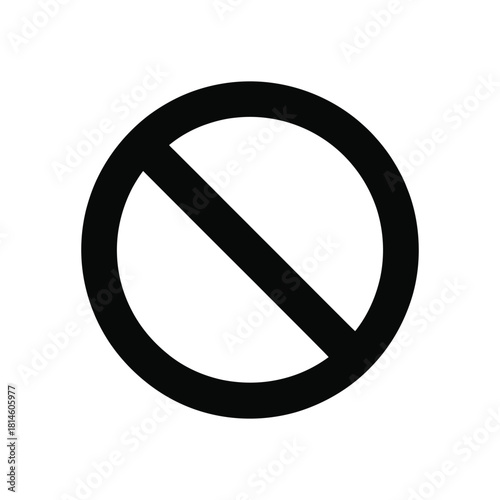 Black crossed circle on white background representing forbidden, restricted, or prohibited symbol