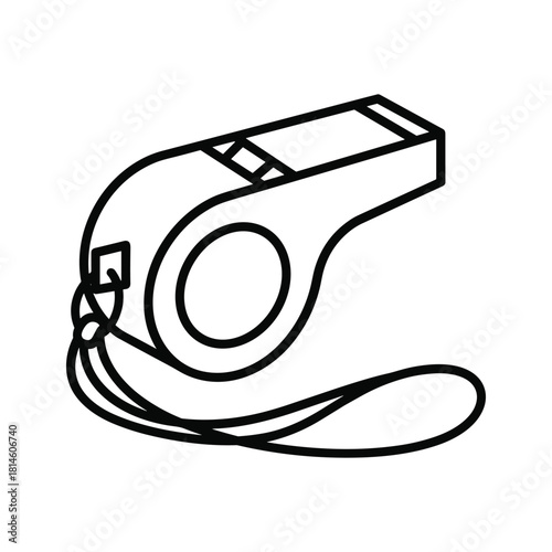 Whistle isolated on, a tool for sports and referees