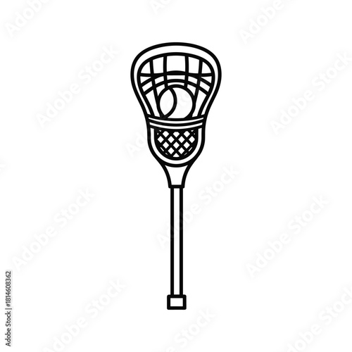 Lacrosse stick and ball isolated on for sport equipment