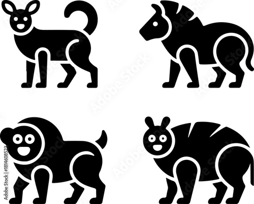 animals icons set