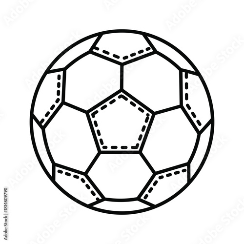 Soccer ball isolated on vector icon, outline style design