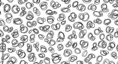 Delightful seamless pattern of whimsical doodle circles creating a playful and modern background texture