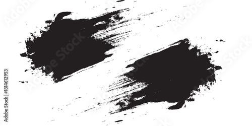Vector brush Stroke . Vector set of hand drawn brush strokes, stains for backdrops. Monochrome design elements